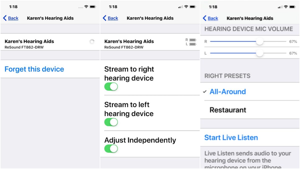 Hearing Aid Syncing - iPhone