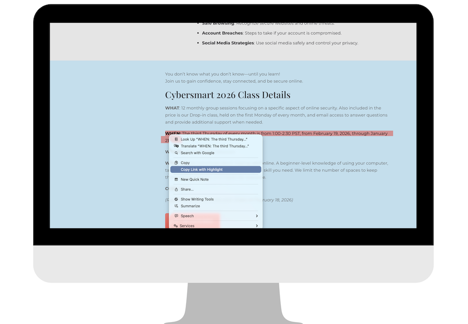 How to Share a Webpage with Context