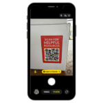 iPhone Camera with QR code